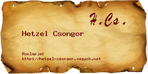Hetzel Csongor névjegykártya